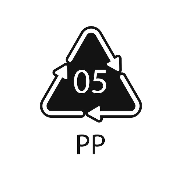 Plastic recycle symbol PP 5 vector icon