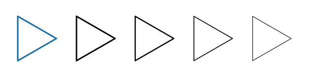 play button icon outline vector logo for web ui