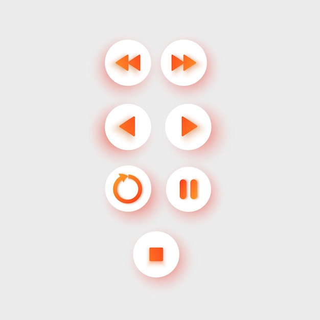 play button icon set vector illustration on light background