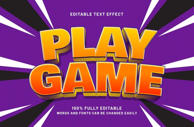 play game editable text effect in games style