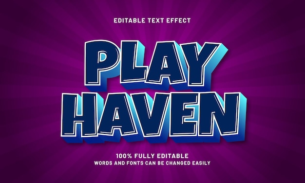 play haven editable text effects with a kids and play theme