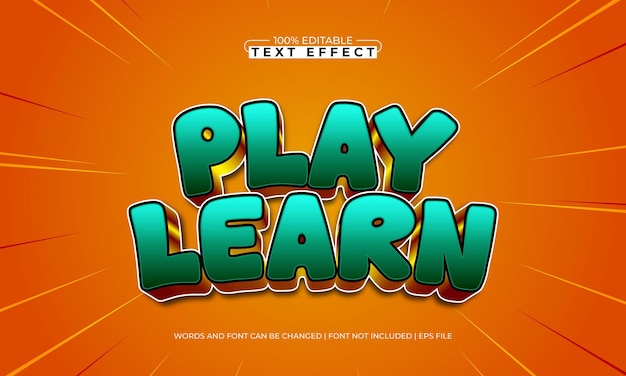 play learn editable text effect with a smart and play text style