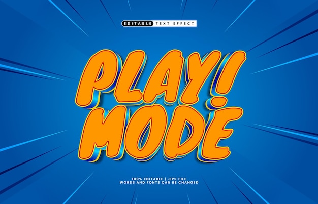 play mode editable text effect with a game and kids text style