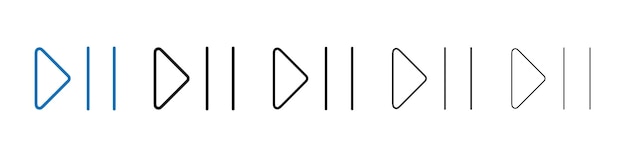 play pause icon outline vector logo for web ui