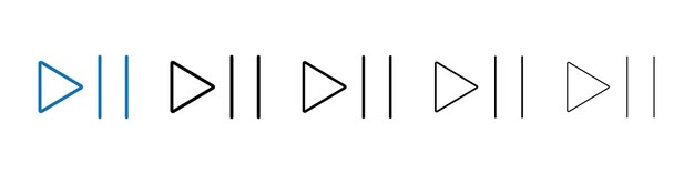 play pause icon outline vector logo for web ui