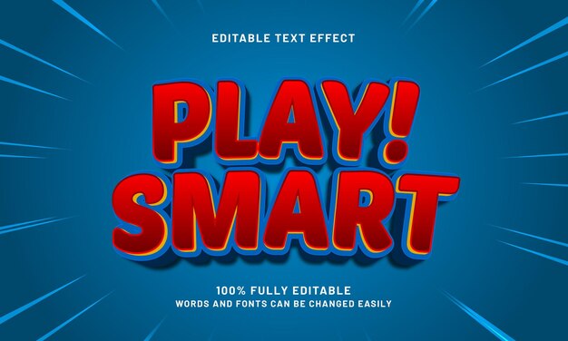 play smart editable text effects with a game and kids theme
