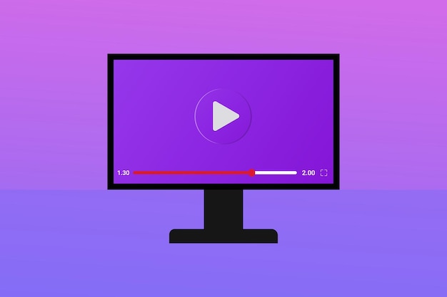 Play Video Tutorials user interface with web player Vector Design