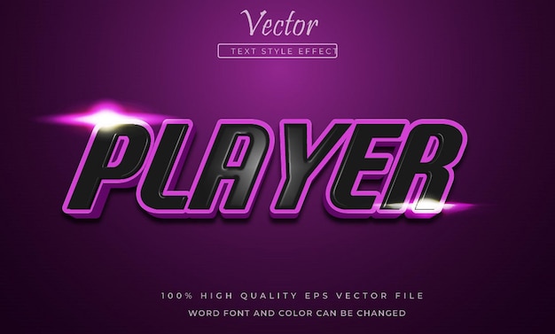 Player text effect editable 3d style
