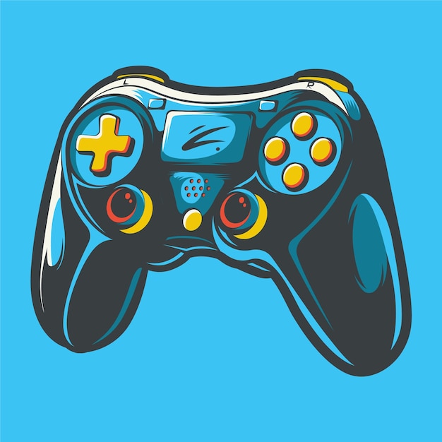 Playstation stick controller art illustration