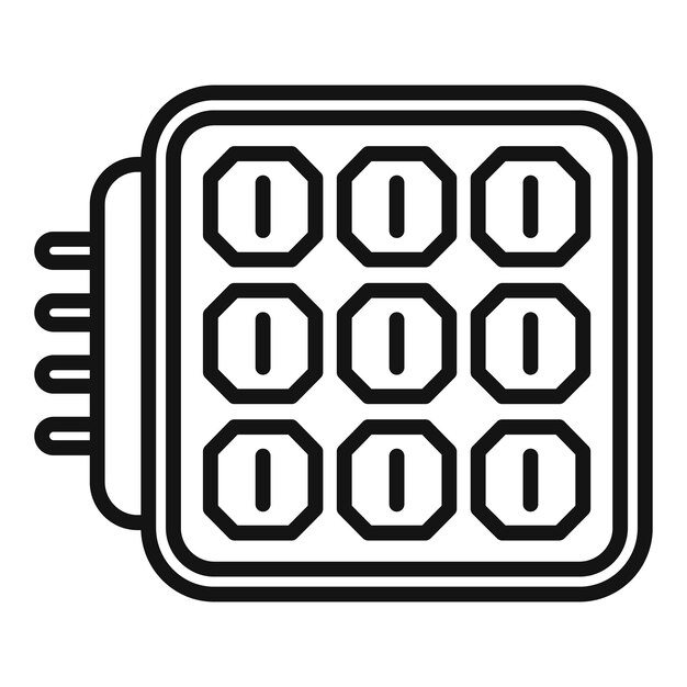 Plug solar panel icon outline vector Fixture module