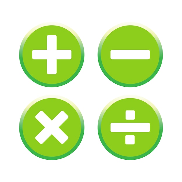 Plus minus multiply and divide mathematics symbols vector used in educational materials
