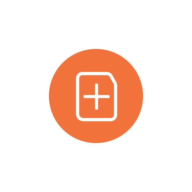 plus sign icon on orange circle