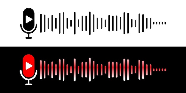 Podcast microphone sound wave Podcast player