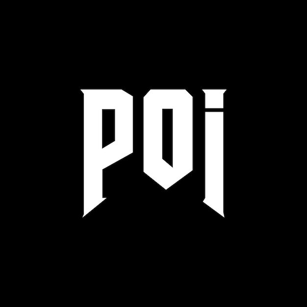 poi letter logo design for technology company poi logo design black and white color combination poi logo poi vector poi design poi icon poi alphabet poi typography logo design