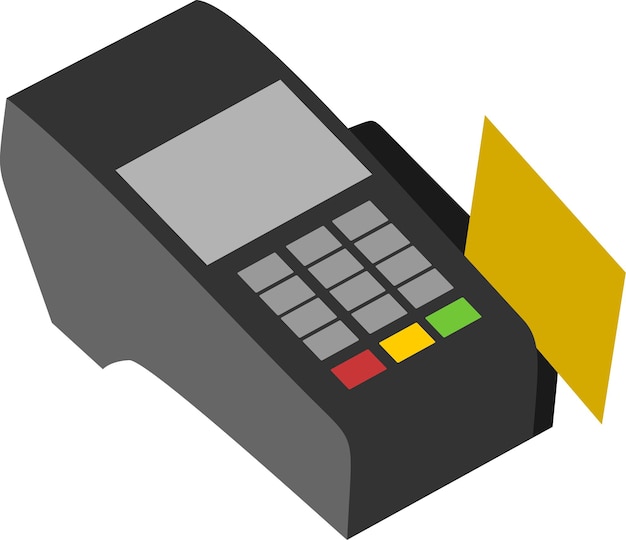 point of sale terminal with credit card for payment