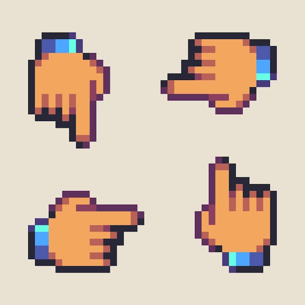 pointing icon in pixel art style
