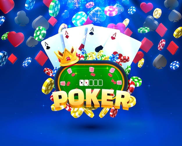 Poker chips and cards casino illustration.