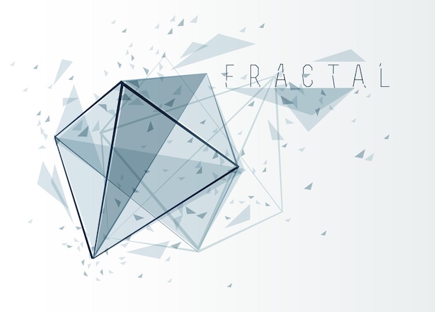 polygonal elements vector abstract background, low poly 3d object, connected lines in perspective fractal design element, mesh lattice net technology theme.