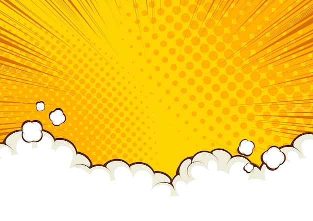 Pop art comic background templat design lightning illustration
