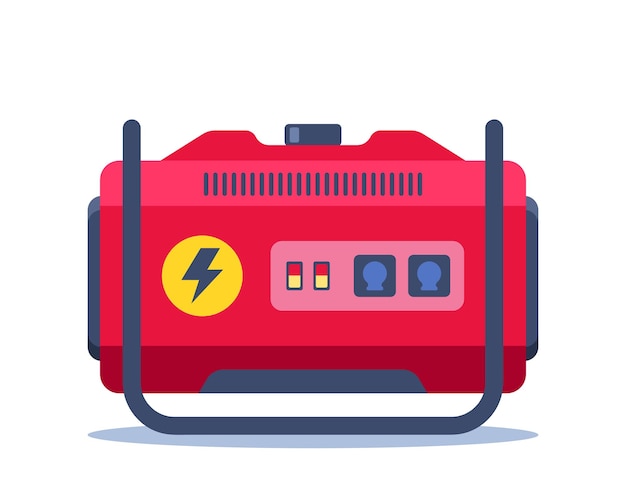 Portable electric power generator Technology electricity energy concept Vector illustration