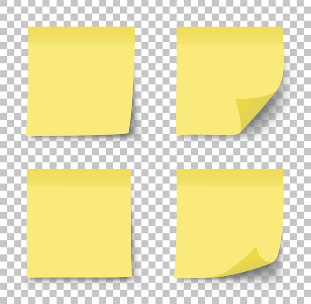 Post note sticker. Paper sticker on transparent background. 