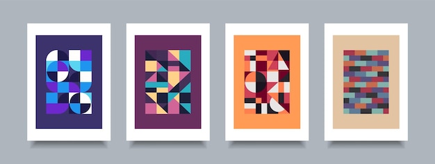 poster minimal shape design and cover colorful abstract style