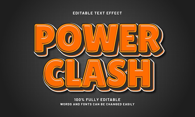 power clash editable text effects with a game and kids theme