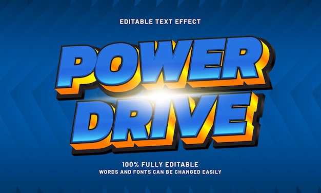 power drive editable text effects with a speed and race theme