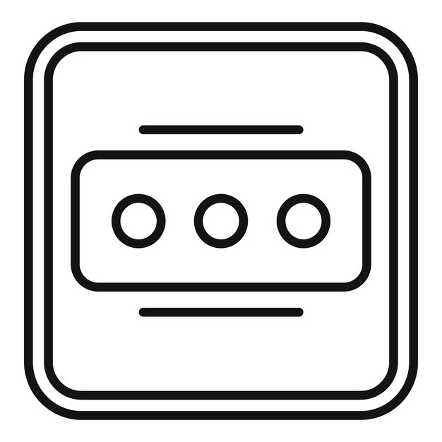 Power socket icon Outline power socket vector icon for web design isolated on white background