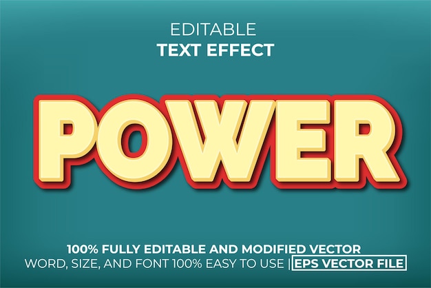 Power text effect easy to edit