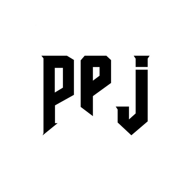 ppj letter logo design for technology company ppj logo design black and white color combination ppj logo ppj vector ppj design ppj icon ppj alphabet ppj typography logo design