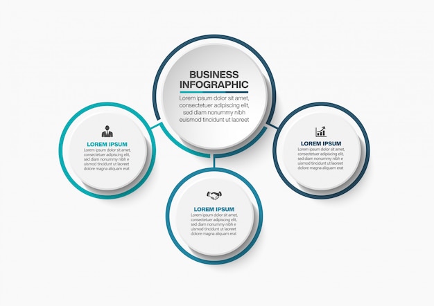 Presentation Business circle infographic template with 3 options.