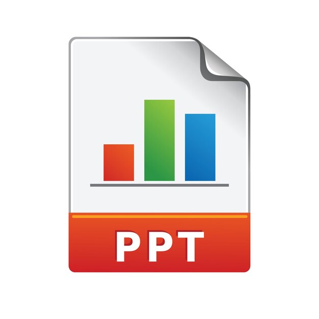 Presentation file format icon color vector illustration
