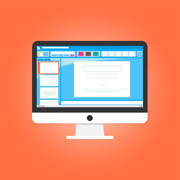 Presentation slide PC vector art