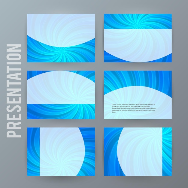Presentation template set for powerpoint background blue10