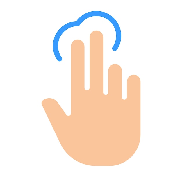 press with two fingers tap swipe push make a screenshot touch screen control panel shut down settings fingerprint scanner user device gesture colorful icon on white background