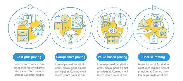 pricing methods blue circle infographic template