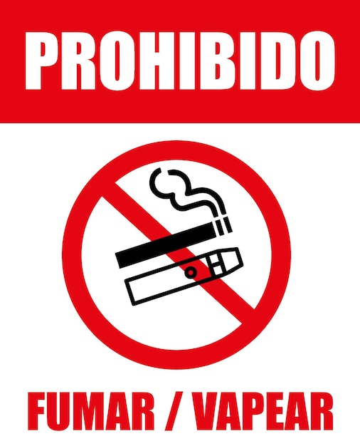 print no vapear no fumar