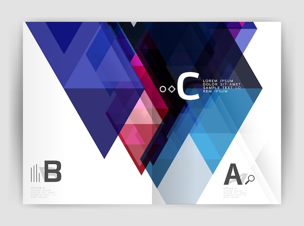 Print template modern elegant background triangle annual report Vector design for workflow layout diagram number options or web design