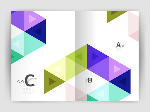 Print template modern elegant background triangle annual report Vector design for workflow layout diagram number options or web design