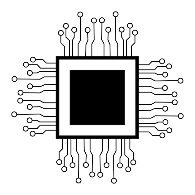 printed circuit board or motherboard lines and dots connect hightech technology data Electrical board digital tech cpu chip white background