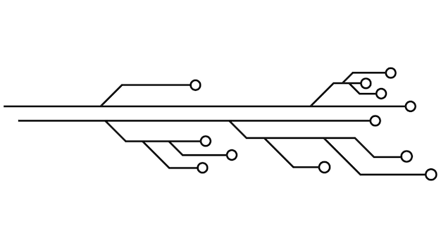 printed circuit board pcb tracks isolated on white background technical clipart