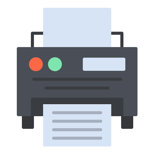 Printer Flat Illustration