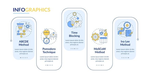 Prioritization techniques rectangle infographic template