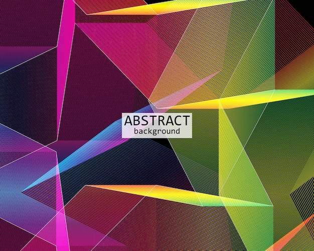 Prism pattern on black background. Colorful geometric wallpaper. Vector illustration.