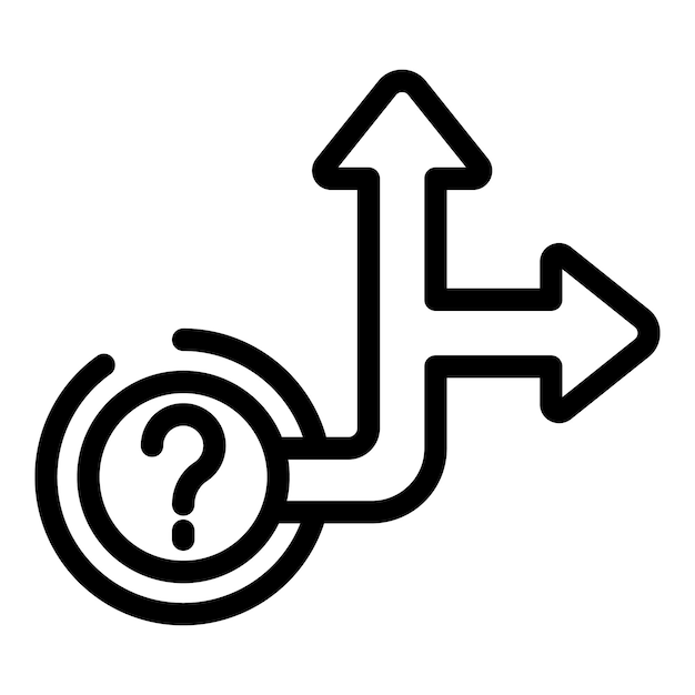 Problem decision making icon outline vector Problem solving way