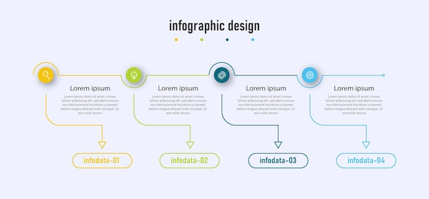 Process business infographic flat element design template