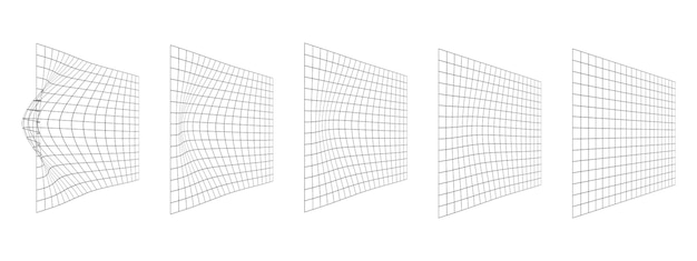 process of grid distortion set of mesh warped textures net with convex effect geometric deformation