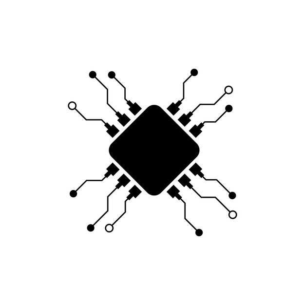 processor logo icon vector flat design template