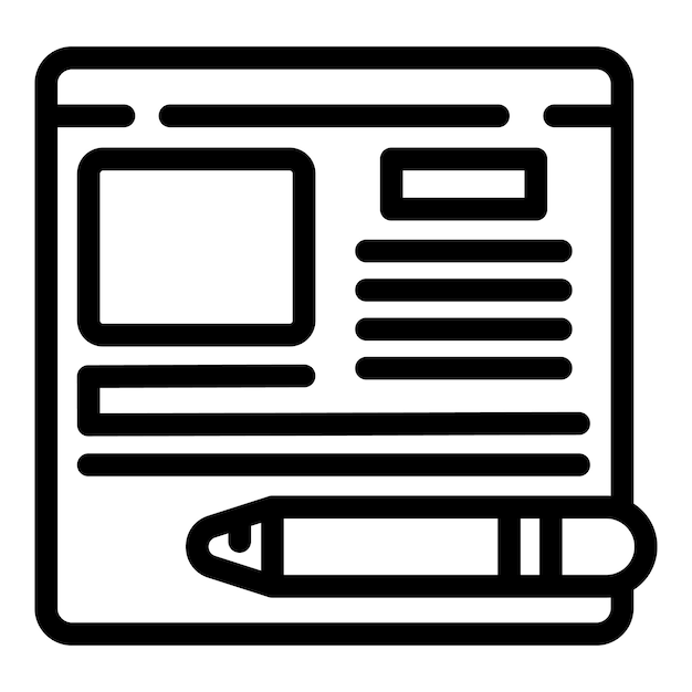 program implementation script icon outline vector